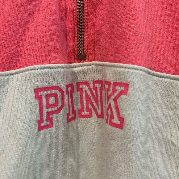 PINK by Victoria’s Secret size M pink and white half zip with pockets - Picture 5 of 9